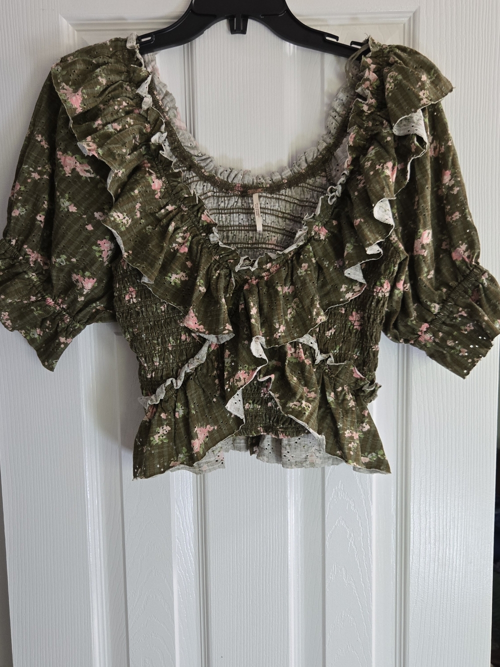 Free People Favorite Girl Floral Ruffle Top